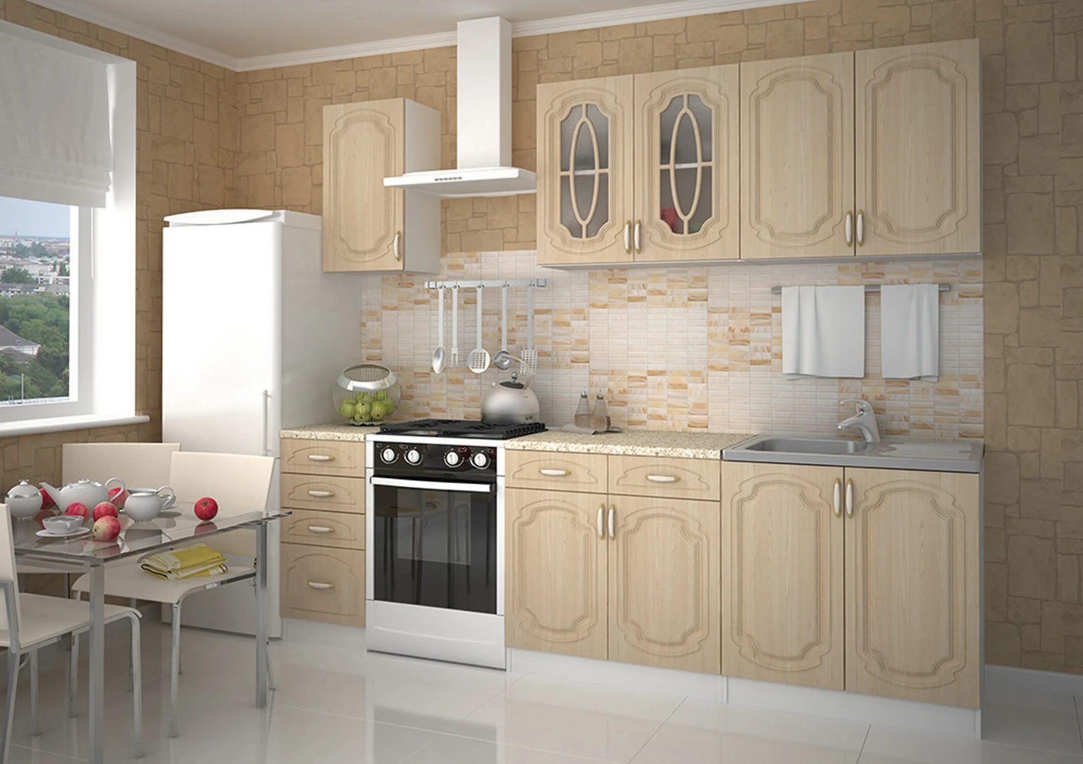 Кухонный гарнитур купить екатеринбург фото Купить кухню Настя, цвет берёза арт. 1373 - 24774 руб.