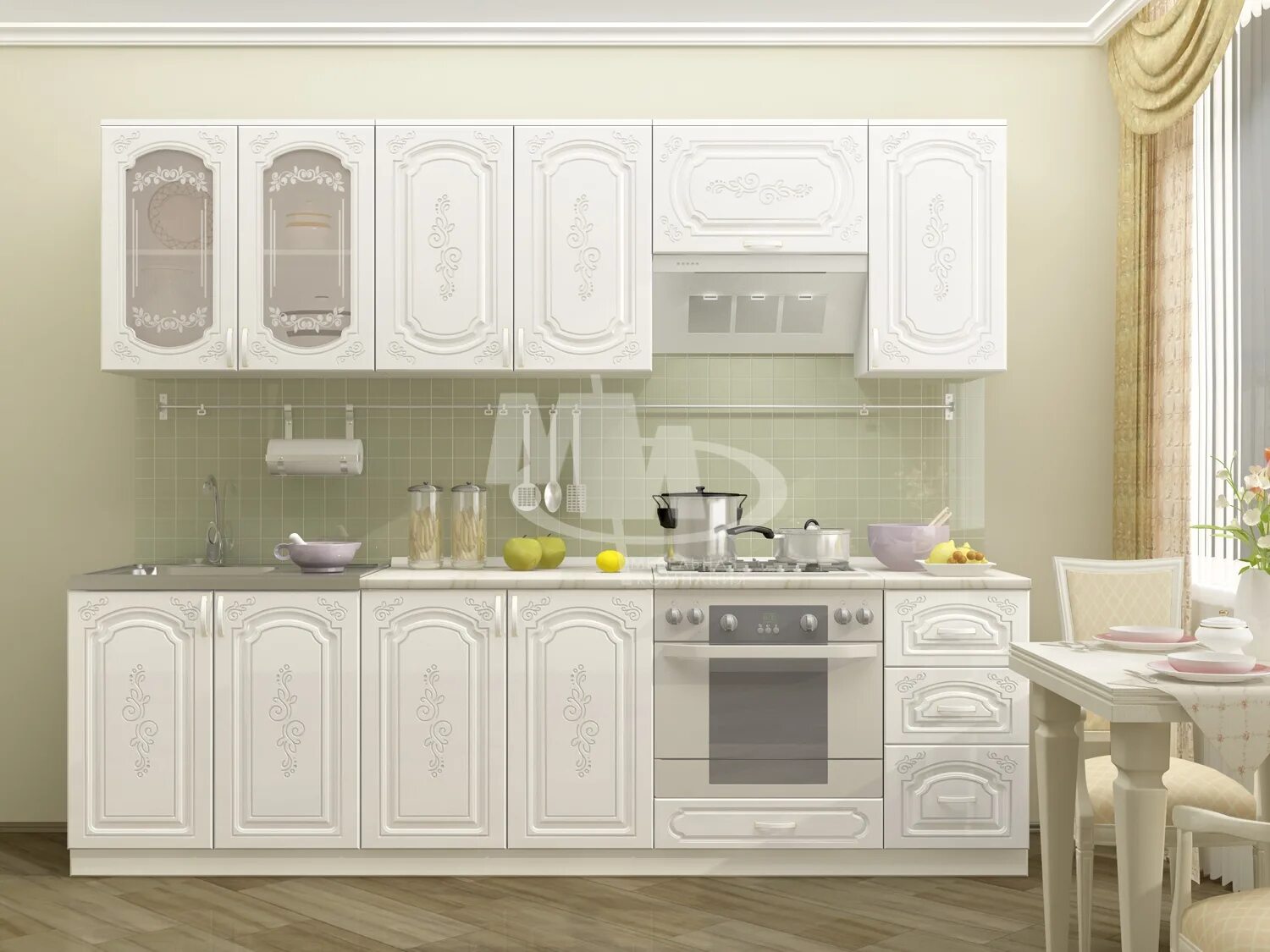 Кухонный гарнитур купить в пензе фото Кухня "Лиза" МДФ 2,6м. - дешевая кухня в "Мебель Рик" Москва. Доставка. Сборка.