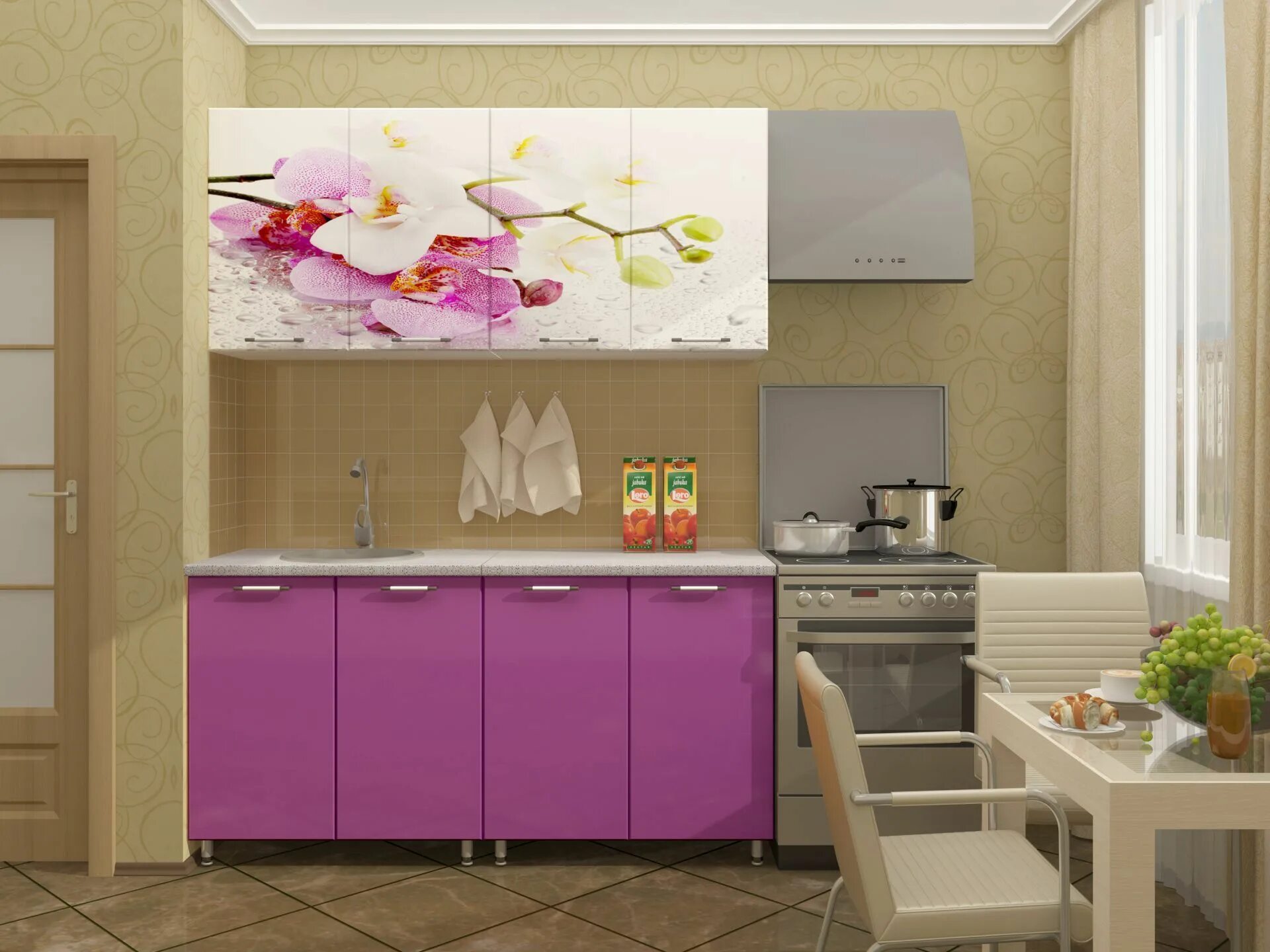 Кухонный гарнитур купить в пензе фото Кухня "Орхидея" 1,6м. купить по выгодной цене в интернет-магазине OZON (16078138