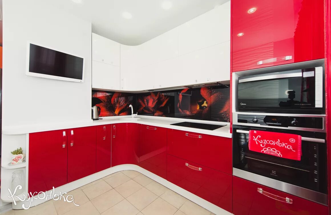 Кухонный гарнитур курск фото Яркие кухни в красном цвете. Кухонные гарнитуры на заказ в Нижневартовске