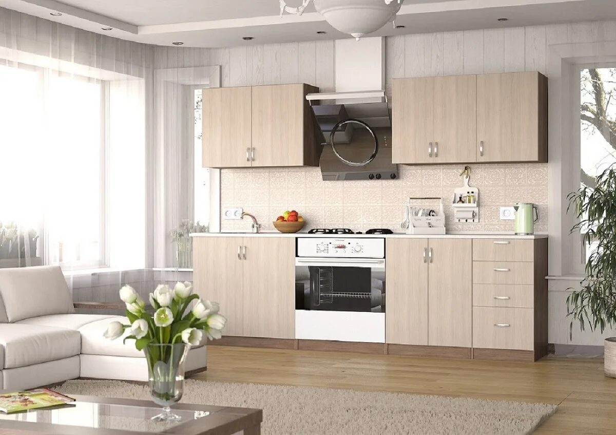 Кухонный гарнитур лдсп фото Кухонный гарнитур Татьяна 1,8 м купить в СПб по цене 15 990 ₽ в интернет магазин