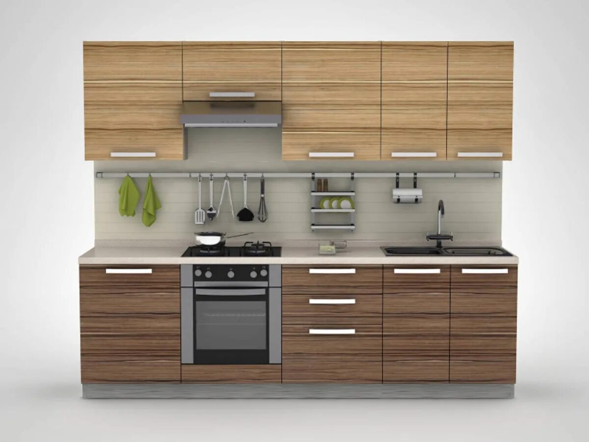 Кухонный гарнитур лдсп фото Кухня Леонтия Прямая кухня длиной 4 метра из МДФ за 55 000 руб. - купить недорог