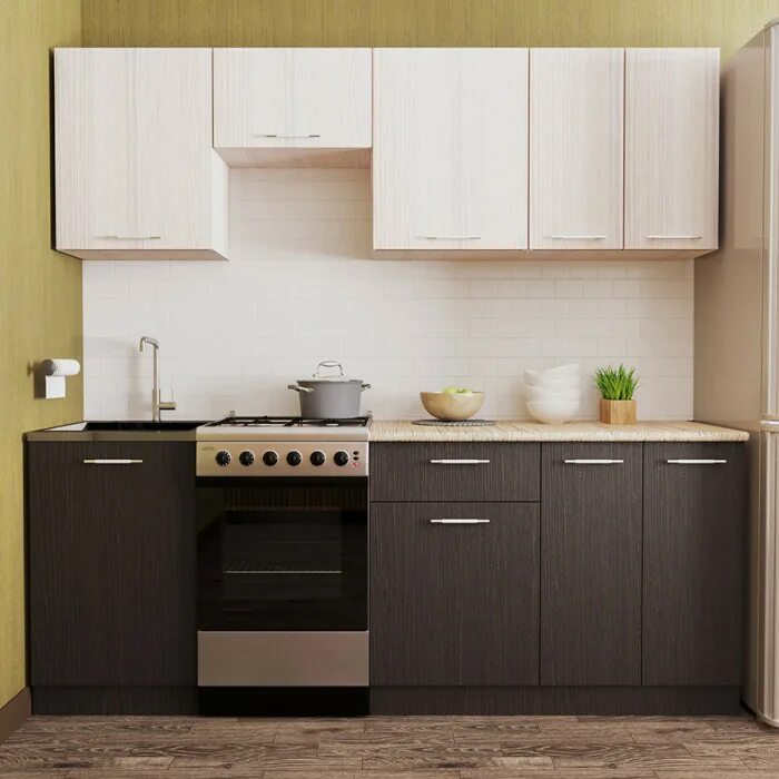 Кухонный гарнитур лдсп фото Кухня "Венге + Белый Дуб-5" - Интернет магазин Мебель всем - mebel-vsem74.ru