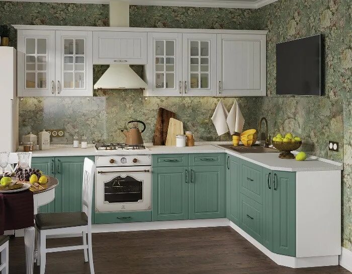 Кухонный гарнитур лондон фото Кухня Лондон белый изумруд купить в Краснодаре -МебельПик