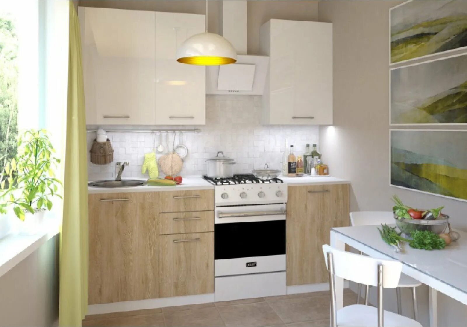 Кухонный гарнитур маленький прямой фото дизайн Дизайн маленькой кухни 2 метра фото Original-Mebel.ru