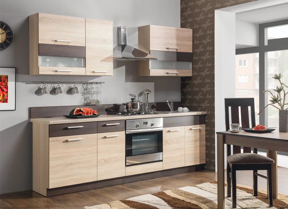 Кухонный гарнитур маленький прямой фото дизайн Купить Кухонная столешница под шкаф 50 модена светлый травертин: отзывы, фото и 