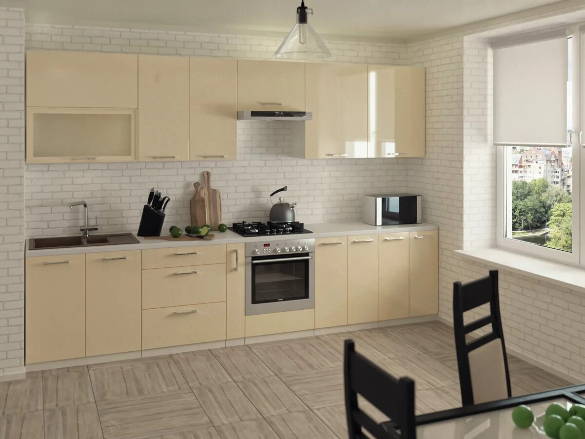 Кухонный гарнитур мария фото Готовые кухни Комфорт купить в Москве недорого от производителя - Комфорт по низ