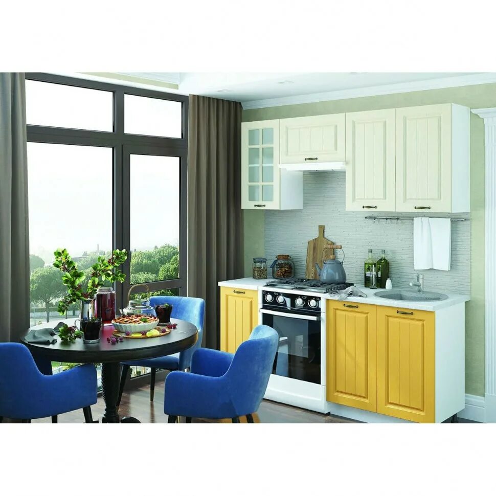 Кухонный гарнитур мария фото Купить Кухонный гарнитур Мария 1,8м (прованс зеленый) в Краснодаре за 18 585 руб