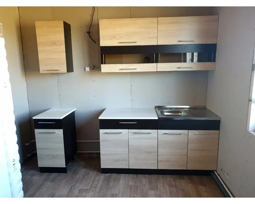 Кухонный гарнитур маша 2.0 фото Кухня "Маша" 2 метра Угольный камень/Бетонный камень купить недорого в Воронеже