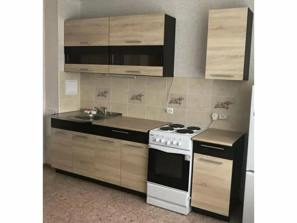 Кухонный гарнитур маша 2.0 фото Кухонный гарнитур 2.0 м "Маша" (дуб сонома/венге) купить недорого в Новосибирске