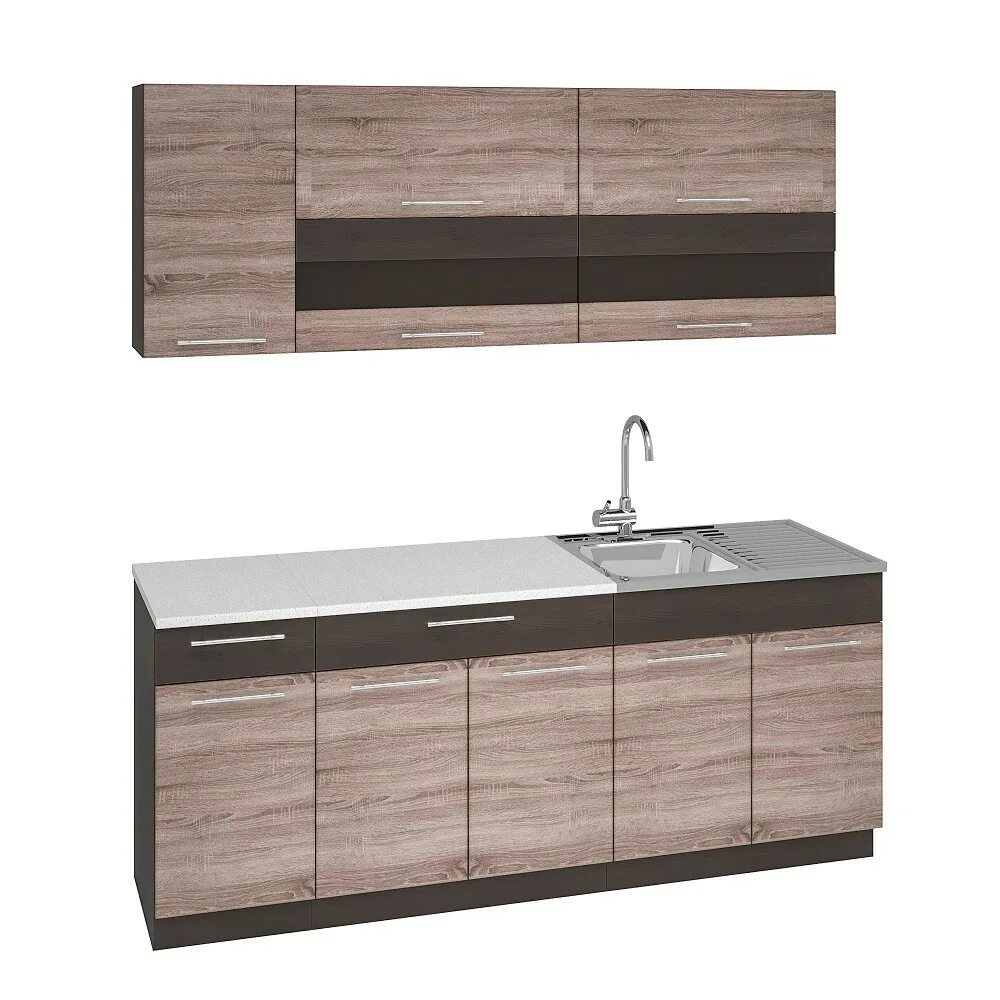 Кухонный гарнитур маша 2.0 фото Кухонный гарнитур Маша 2.0 м, дуб сакраменто купить в Москве недорого - цена и ф