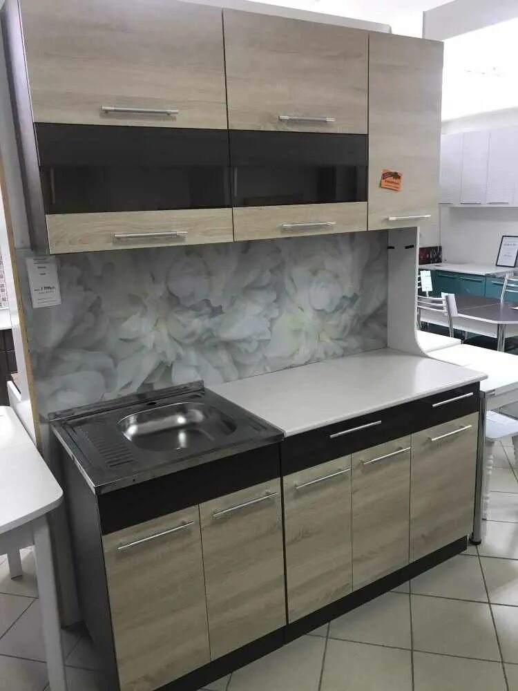 Кухонный гарнитур маша 2.0 фото Маша-2 1,6м кухонный гарнитур венге / дуб пасадена купить в интернет-магазине Ме