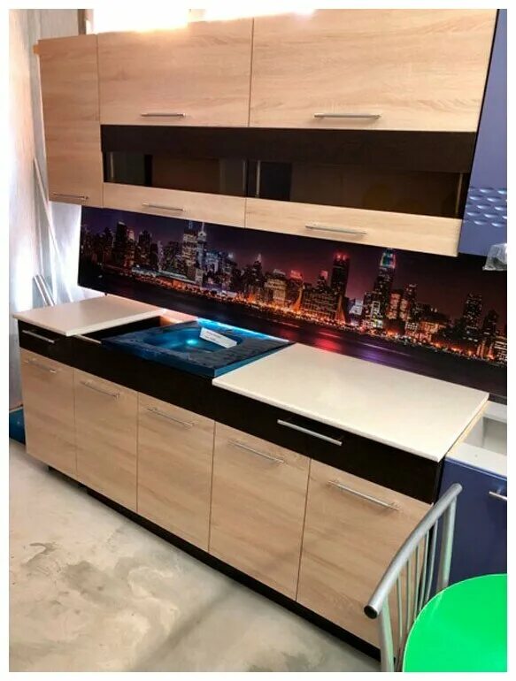 Кухонный гарнитур маша 2.0 фото Кухня 2,0м BTS, Монтана, 200х190х60см, сонома/венге - купить в интернет-магазине