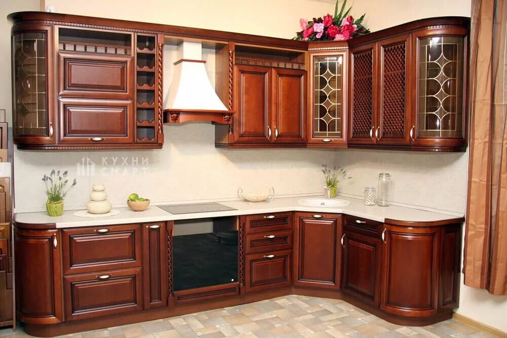 Кухонный гарнитур массив фото Кухня Колима - заказать недорого в Москве у производителя Кухни-Смарт