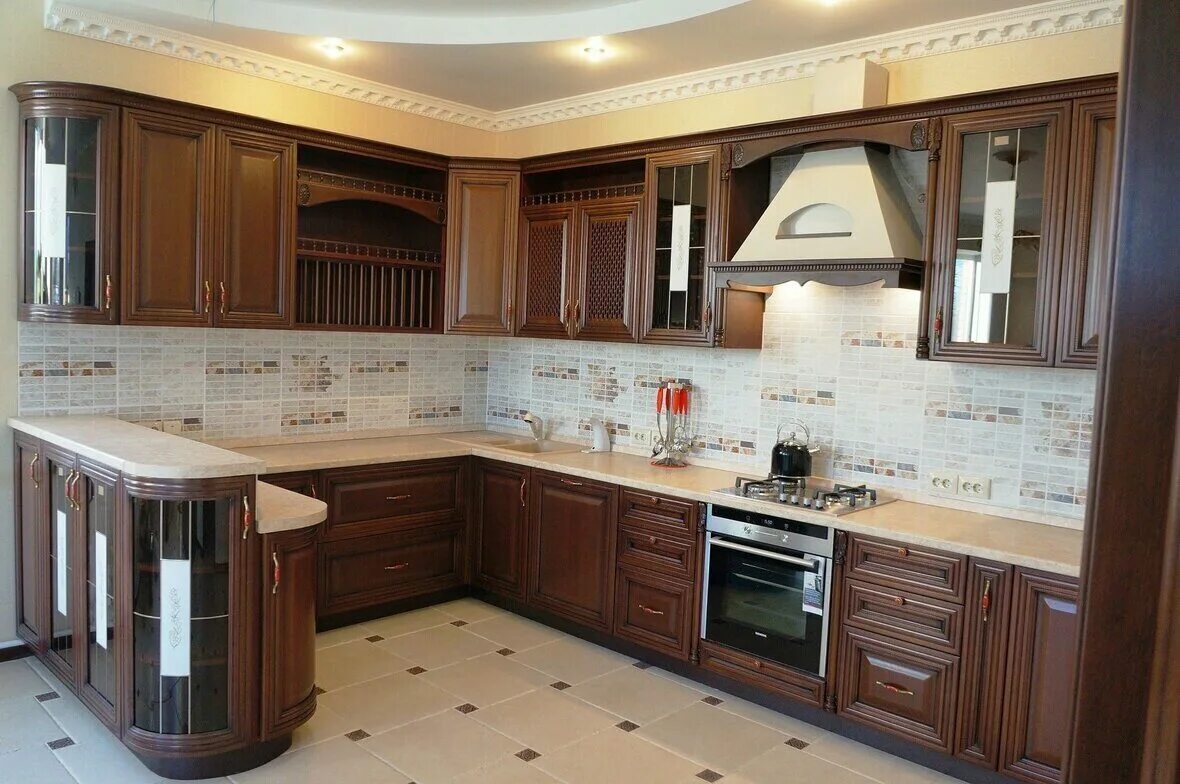 Кухонный гарнитур массив фото Кухня Роллестон за 399090 руб. - заказать мебель от производителя