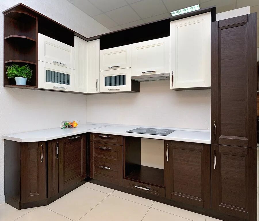 Кухонный гарнитур мдф фото Кухня коричневая 84 заказать недорого в Москве - 1Кухонный