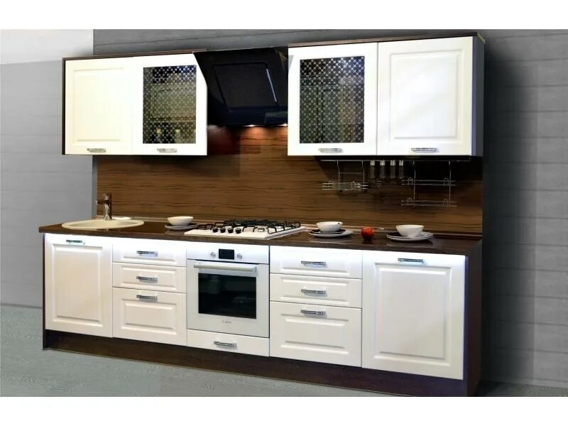 Кухонный гарнитур мдф фото Кухонный гарнитур прямой Иоланта / Мебельная фабрика "Ульяновскмебель (Эвита)", 