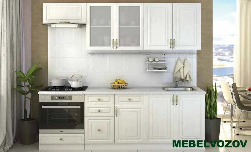 Кухонный гарнитур мдф фото Купить кухонный гарнитур юлия 2200 (сандал белый) h=720- 50 277,65 руб. цена в Н