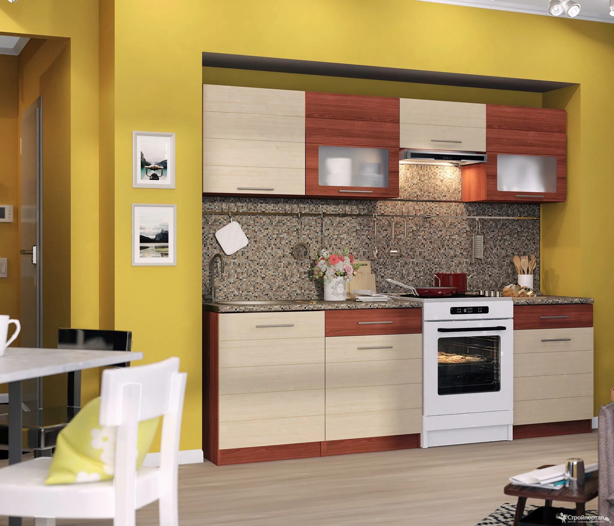 Кухонный гарнитур милена фото Милена Кухня - купить в Волгограде по цене 11990 руб. за шт на СтройПортал