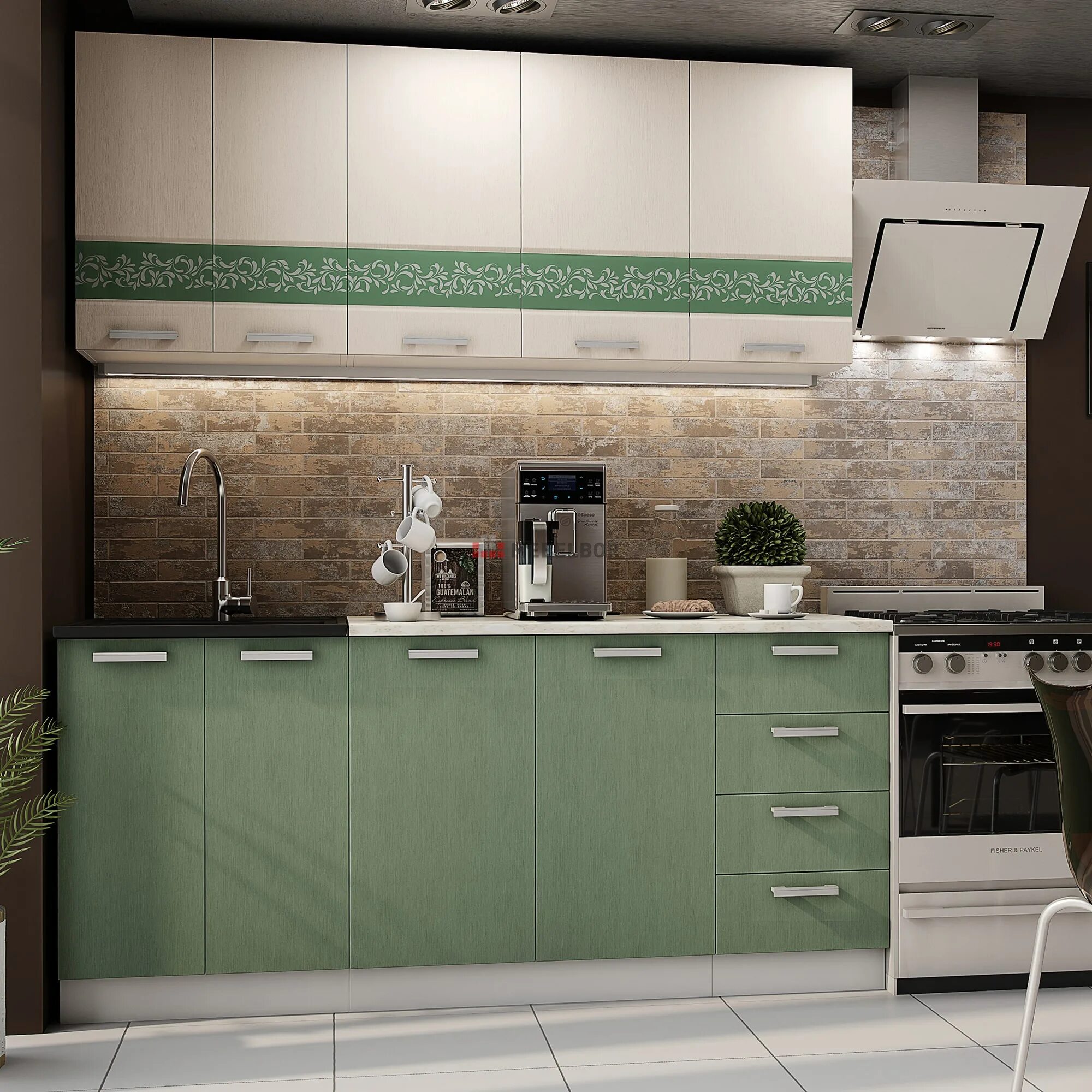 Кухонный гарнитур милена фото Кухня Милена 1800 Шато крем/Шато Бали по выгодной цене - купить недорого в Санкт