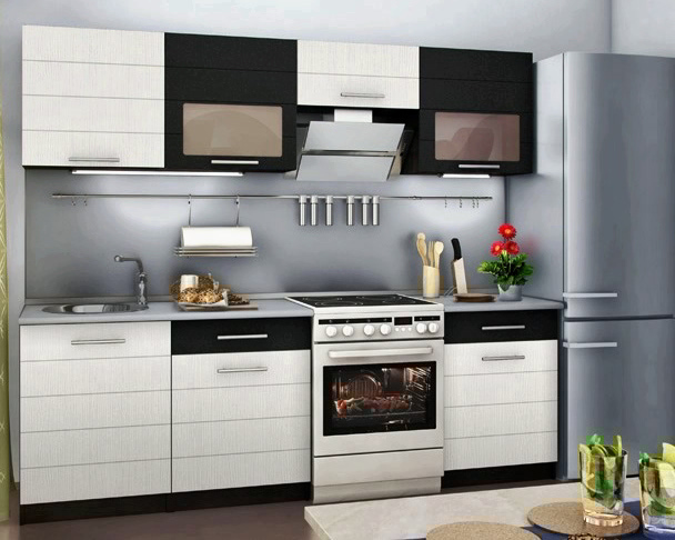 Кухонный гарнитур милена фото Гарнитур кухонный Милена 60 Дуб Феррара/Онденс 2,4м купить по выгодной цене в ин