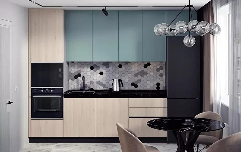 Кухонный гарнитур модный дизайн 2024 фото Фасады рамочные "Оливия" от фабрики "Стильные Кухни и Интерьеры" в Санкт-Петербу