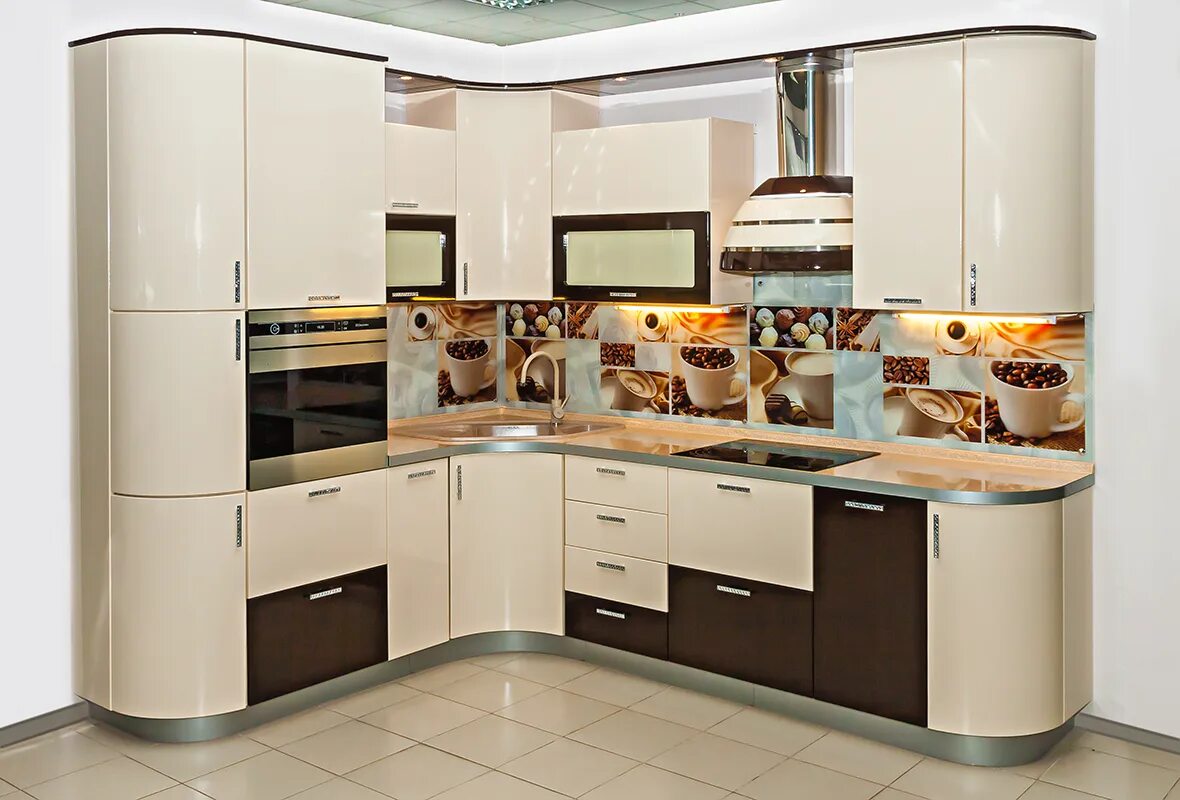 Кухонный гарнитур молочный цвет фото Кухня цвета ваниль (60 фото)