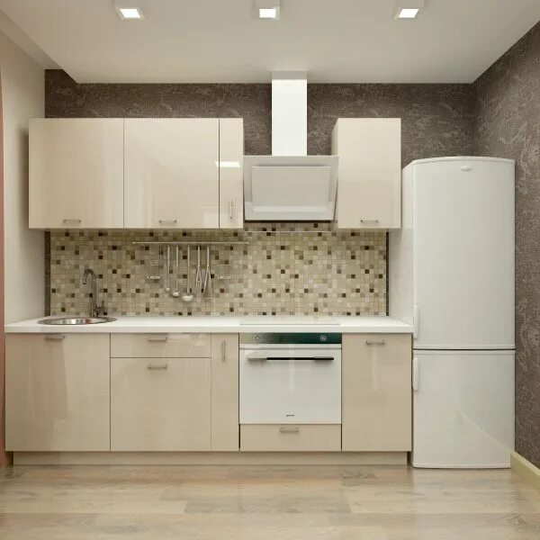 Кухонный гарнитур молочный цвет фото Кухонный гарнитур Анна Ваниль купить в Новосибирске всего за 37900 рублей - "Кат