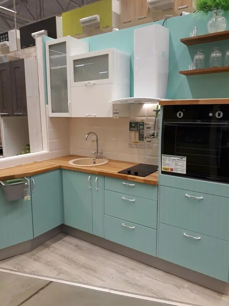 Кухонный гарнитур мятного цвета фото Pin by Большакова Светлана on Кухни из Леруа Мерлен (май 2017) Kitchen design co