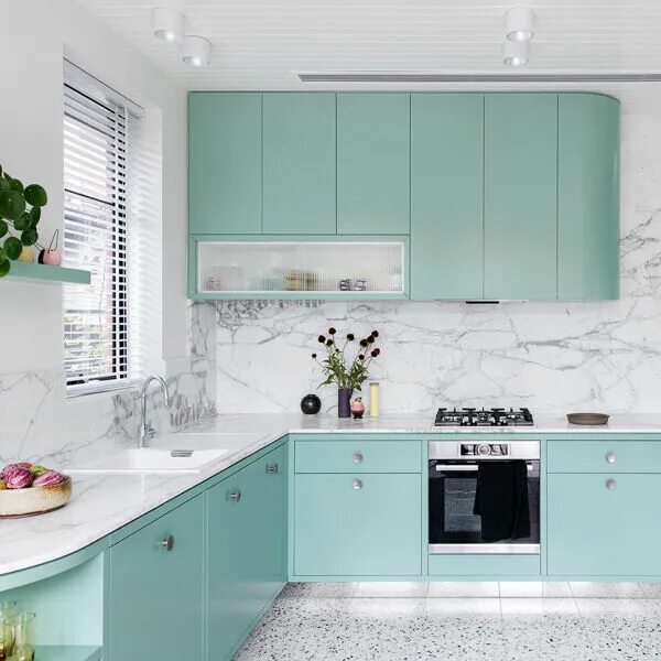 Кухонный гарнитур мятного цвета фото Мятный цвет в интерьере: 50 фото красивых дизайнов - Я Покупаю