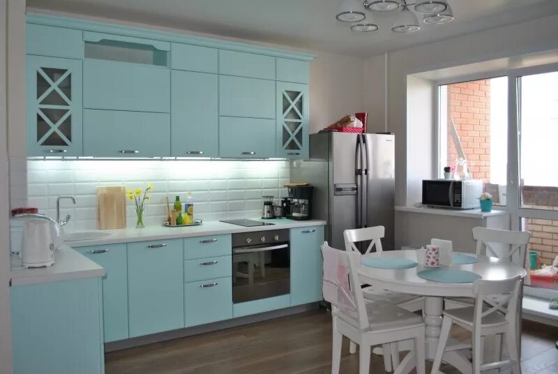 Кухонный гарнитур мятного цвета фото Кухня под заказ (часть 3) - Страница 23 - обсуждение на форуме НГС Новосибирск