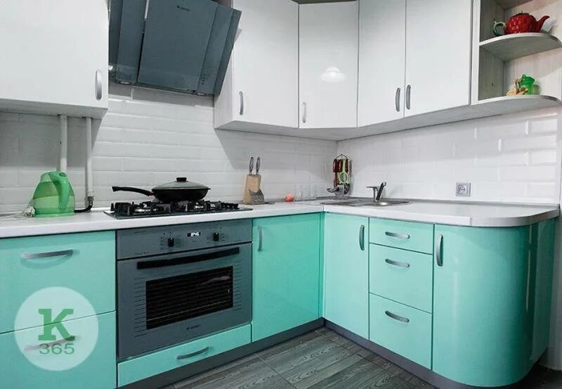 Кухонный гарнитур мятного цвета фото Бирюзовая кухня купить Ялта Кухонный гарнитур цвета бирюза на заказ