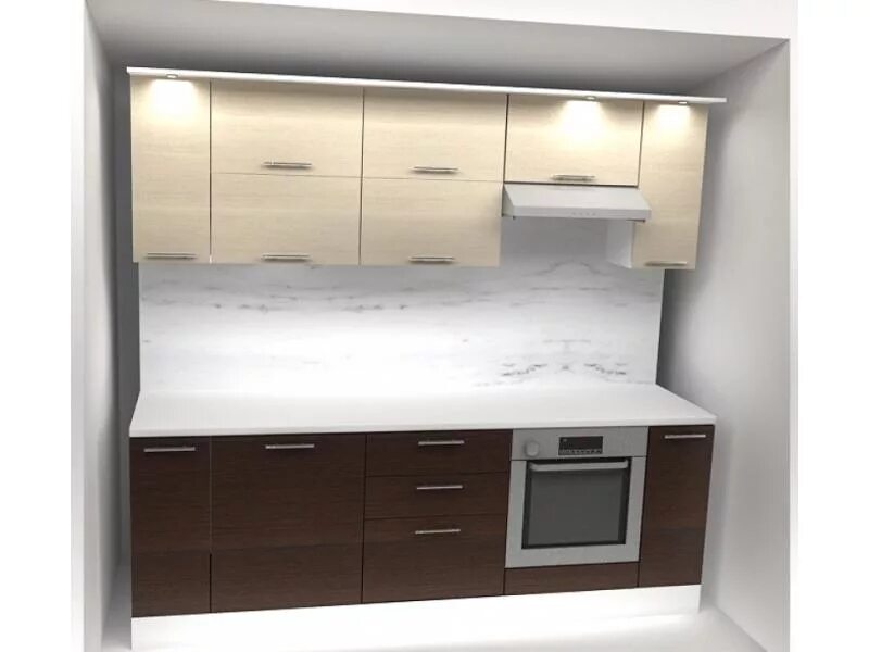 Кухонный гарнитур на 2 метра прямой фото Кухня фасады ЛДСП производства фабрики Вардек-м