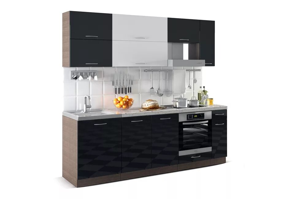 Кухонный гарнитур на 2 метра прямой фото Кухня "Барбара 4" (Бела) - купить недорого в интернет-магазине Фран по цене от 5