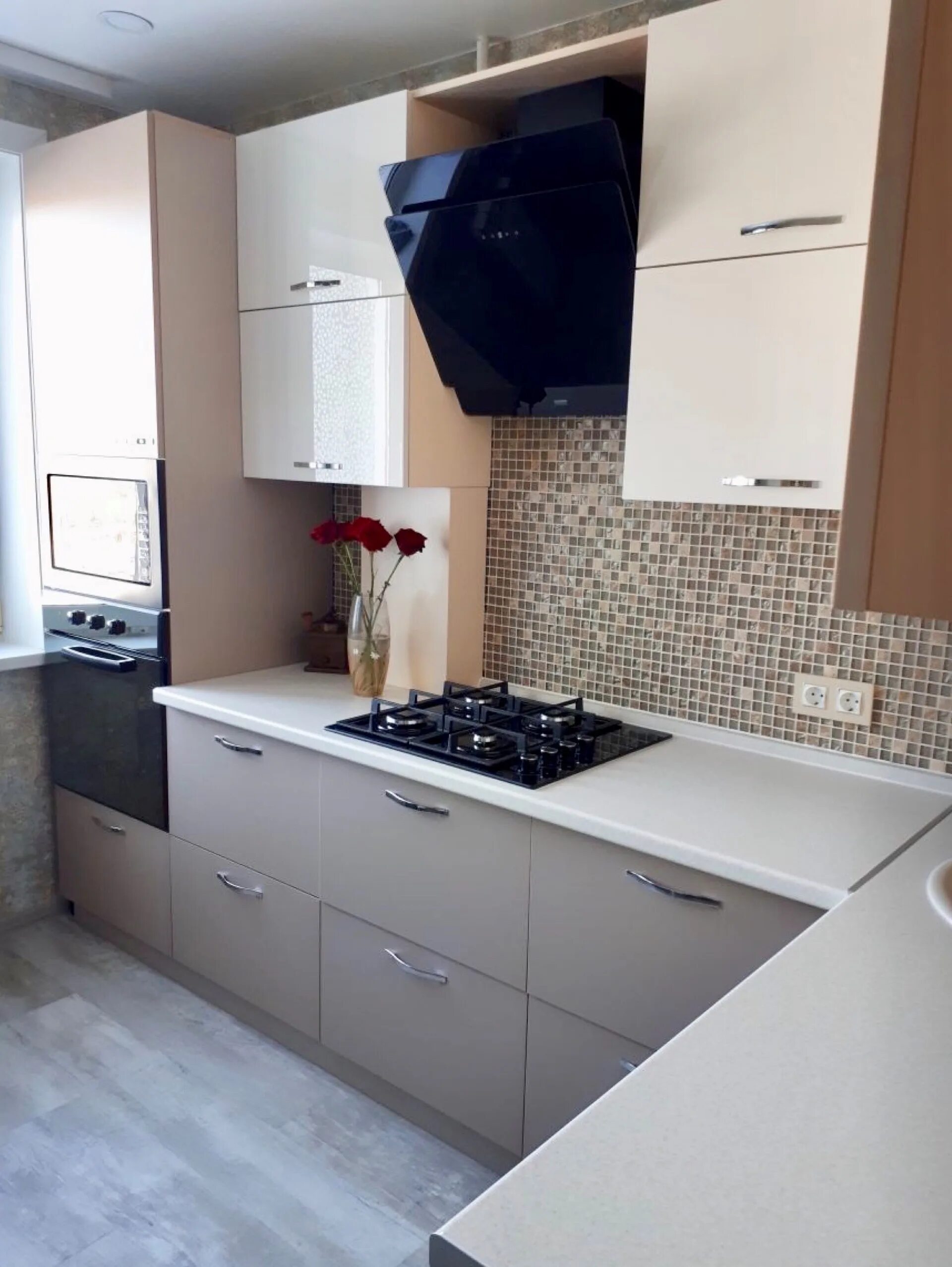 Кухонный гарнитур на 8 кв м фото Проект кухни 8 кв м с холодильником фото