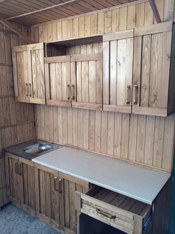 Кухонный гарнитур на дачу своими руками Кухня из вагонки HeatProf.ru