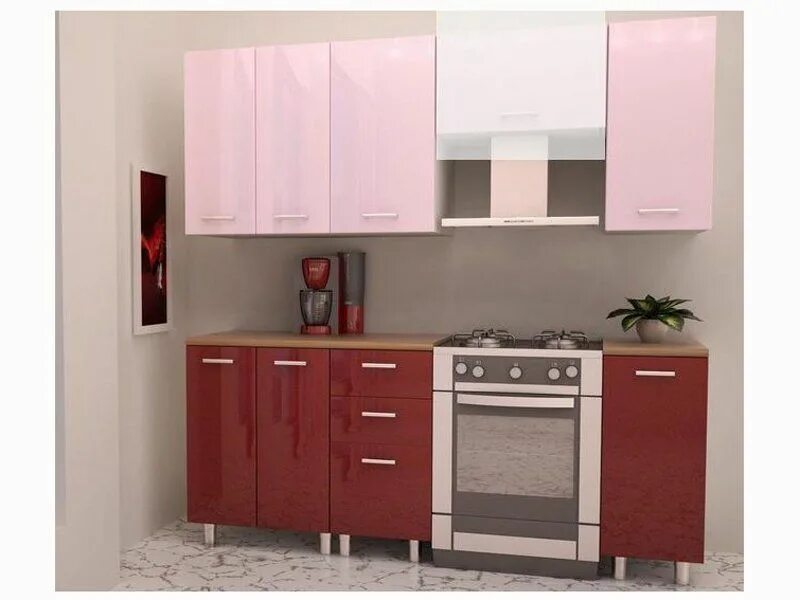 Кухонный гарнитур на ножках фото Кухня Гранат - 19 850 руб. в Москве цены от производителя фабрика МТК