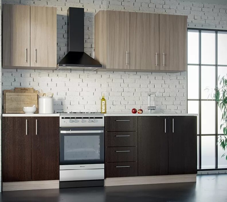 Кухонный гарнитур нижний новгород фото Кухонный гарнитур 1,8 метра из ЛДСП купите недорого в магазине Строй Сан в Нижне