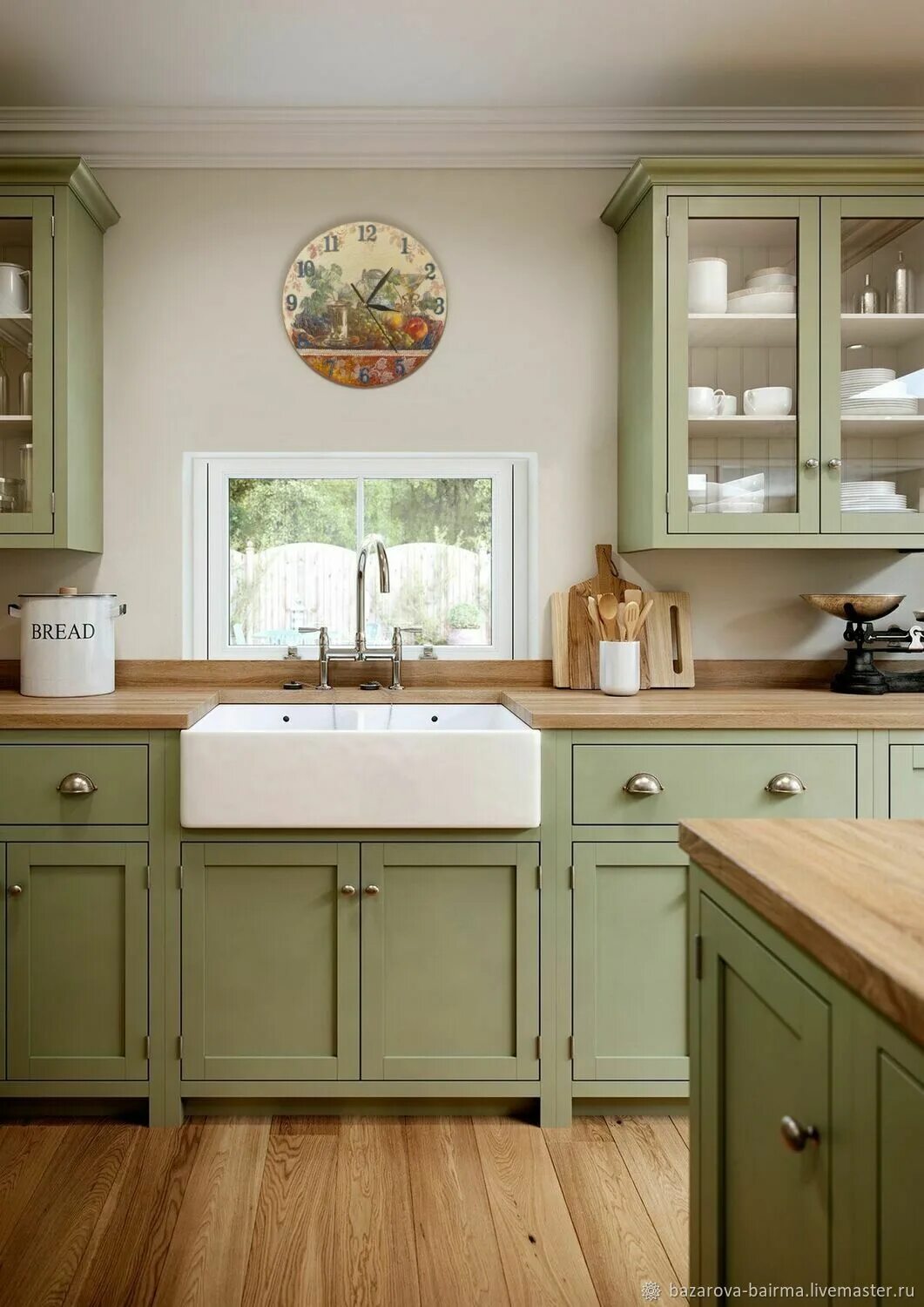 Кухонный гарнитур оливкового цвета в интерьере Часы "Осенний натюрморт" в интернет-магазине на Ярмарке Мастеров Часы классическ