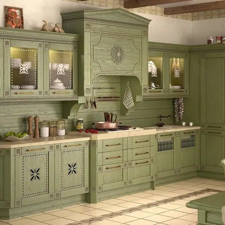 Кухонный гарнитур оливкового цвета в интерьере Pin by Stephen Longnecker on kitchen ideas Home decor kitchen, Kitchen interior 
