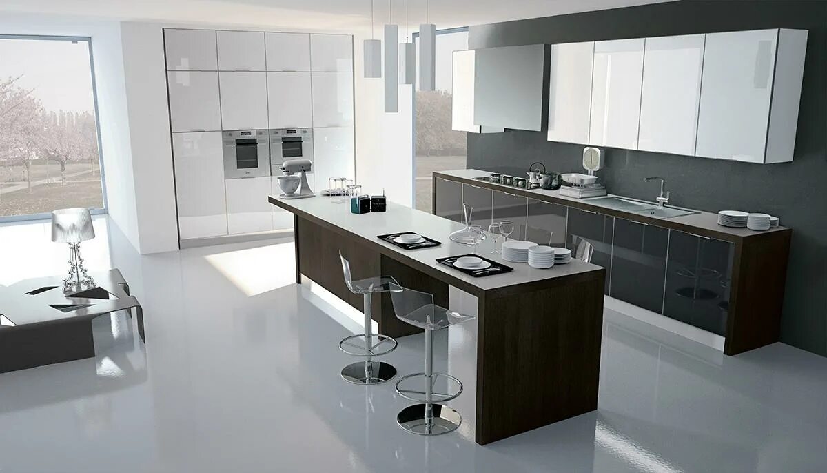 Кухонный гарнитур остров фото Кухня AR-TRE Vitra - купить в Москве мебель для кухни по выгодным ценам - Дизайн