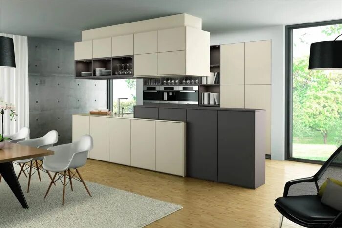 Кухонный гарнитур остров фото FENIX NTM 017 - КухниЛэнд