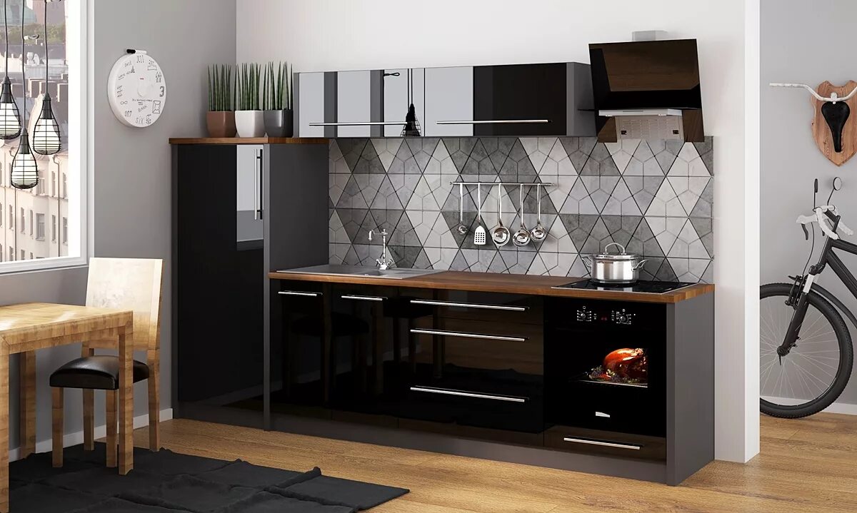 Кухонный гарнитур остров фото Прямой кухонный гарнитур "Нео" купить недорого от производителя