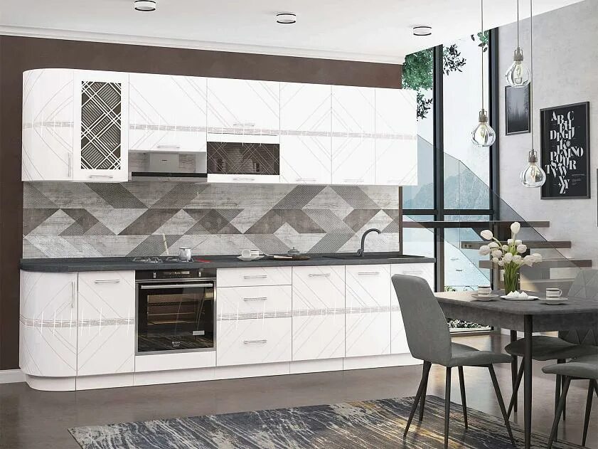 Кухонный гарнитур отзывы фото Кухонный гарнитур с витриной Бьянка 2 от производителя - DaVita-мебель