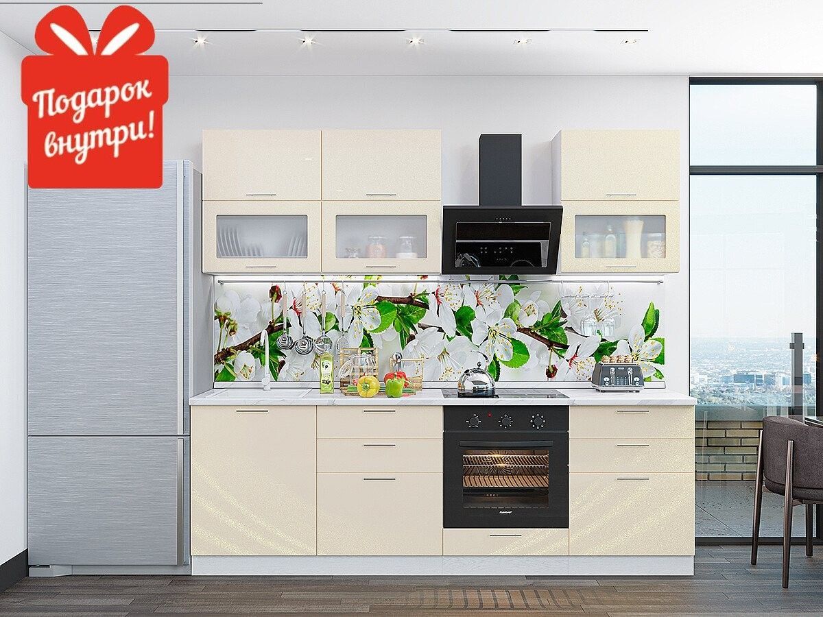 Кухонный гарнитур отзывы фото Готовый кухонный гарнитур кухня 1,8 метра без столешницы Валерия-М-01 2140*1800*