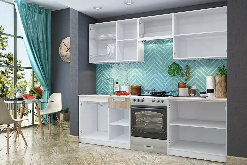 Кухонный гарнитур отзывы фото Гарнитур кухонный Денвер СТЛ.385.00 (белый, дуб сонома) купить в Москве недорого