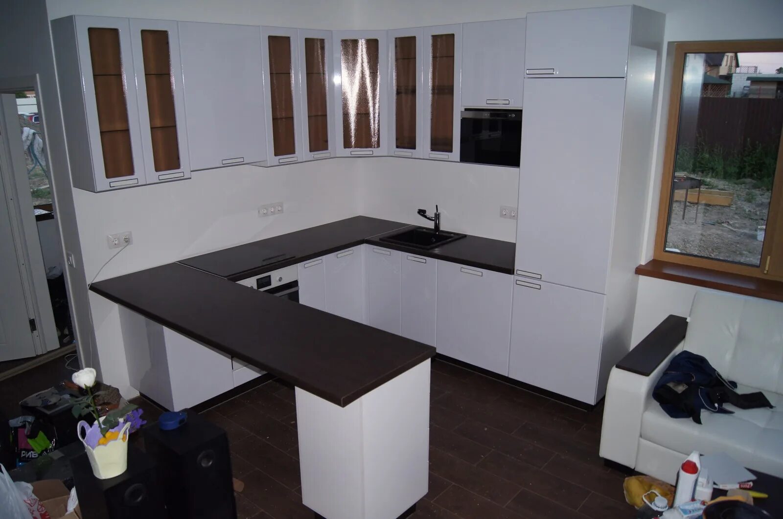 Кухонный гарнитур п образный фото Кухни буквой П с барной стойкой: 108 реальных фото