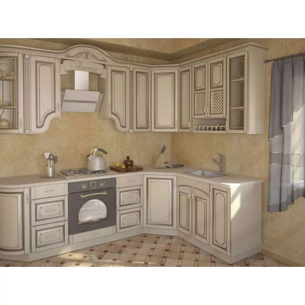 Кухонный гарнитур патина фото КУХНЯ фасады патина 09 купить в Svp-mebel.ru Цена 87000 рублей Доставка по Москв