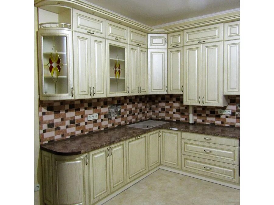 Кухонный гарнитур патина фото Кухня Одесса Патина Золото - УНО Мебель