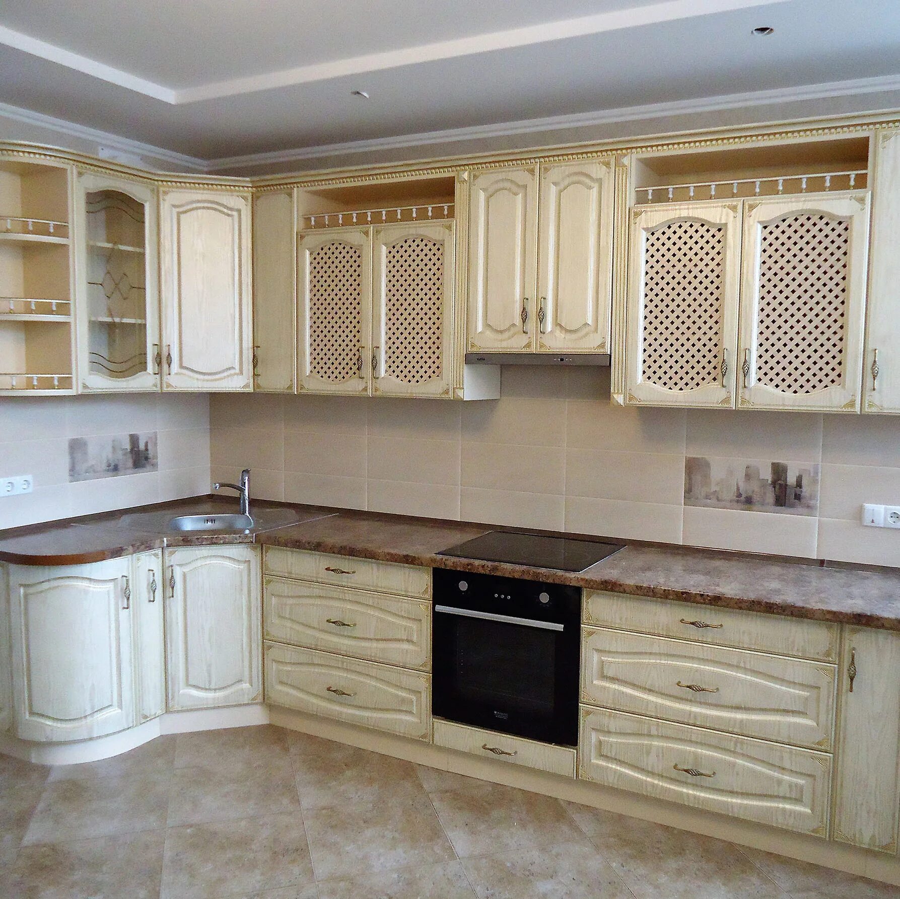 Кухонный гарнитур патина фото Купить Кухня МДФ Патина № 12 Мебель Просто